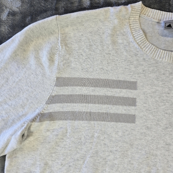 Adidas Golf 3 Stripe Sweatshirt Pullover Sweater Size XL Gray - Picture 4 of 10